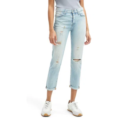 7 For All Mankind Josefina Womens Distressed Denim Boyfriend Jeans