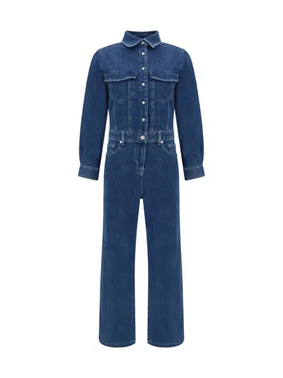 7 For All Mankind Jumpsuits In Mid Blue