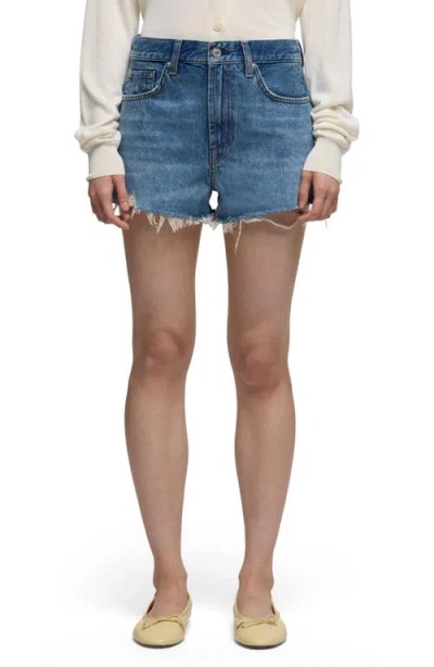 7 For All Mankind June High Waist Cutoff Denim Shorts In Brown