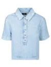 7 For All Mankind Kansas Celeste Denim Top In Blue