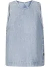 7 For All Mankind Kansas Denim Top In Blue