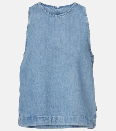 7 For All Mankind Kansas Denim Top In Blue