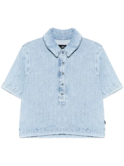 7 For All Mankind Kansas Polo Top In Blue