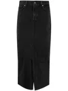 7 For All Mankind Denim Double-waisted Hussle Skirt In Thunder