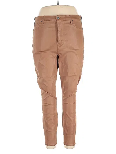 Pre-owned 7 For All Mankind Khaki Pant In Brown