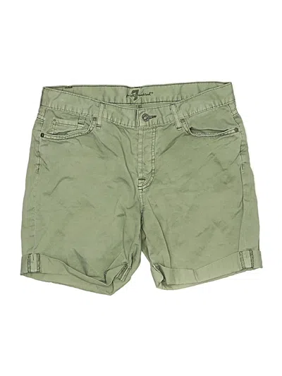 Pre-owned 7 For All Mankind Khaki Shorts In Green