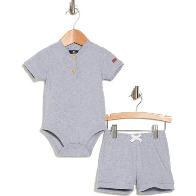 7 For All Mankind Babies'  Kids' 2-piece Bodysuit & Knit Shorts Set In Blue