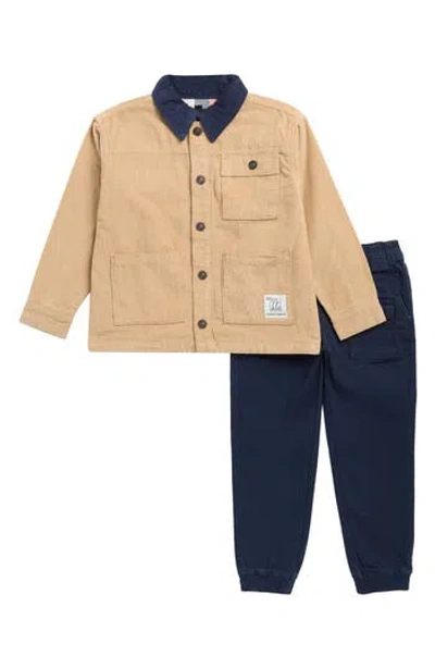 7 For All Mankind Kids' Corduroy Jacket & Jogger Pants Set In Brown
