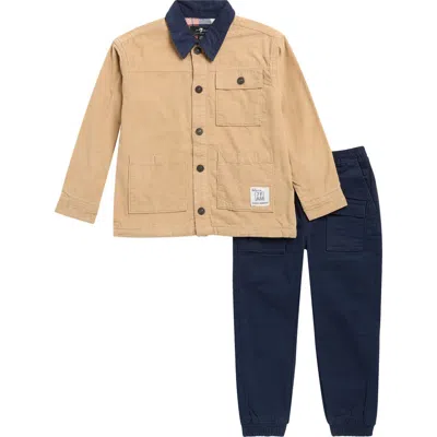 7 For All Mankind Kids' Corduroy Jacket & Jogger Pants Set In Neutral