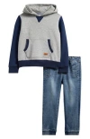 7 For All Mankind Kids' Hoodie & Denim Joggers Set In Blue
