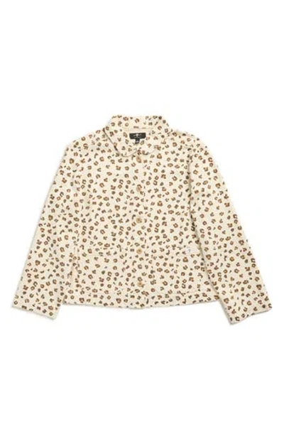 7 For All Mankind Kids' Leopard Utility Jacket In Black
