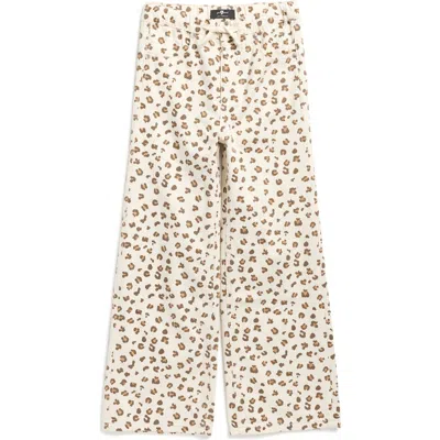 7 For All Mankind Kids' Leopard Wide Leg Jeans In Animal Print