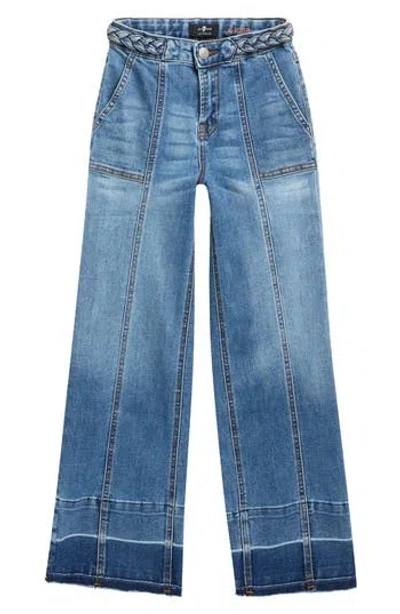 7 For All Mankind Kids' Lotta Wide Leg Jeans In Blue