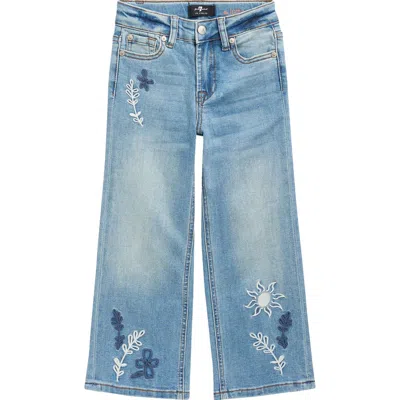 7 For All Mankind Kids' Lotta Wide Leg Jeans In Blue