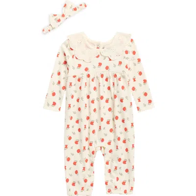 7 For All Mankind Babies'  Kids' Peter Pan Collar Coverall & Headband Set In Multi