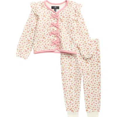 7 For All Mankind Babies'  Kids' Quilted Heart Two-piece Set In Multi