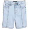 7 For All Mankind Kids' Seam Detail Stretch Walk Shorts In Classic Powder
