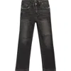 7 For All Mankind Kids' Stretch Straight Leg Jeans In Black