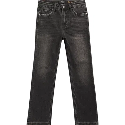 7 For All Mankind Kids' Stretch Straight Leg Jeans In Black