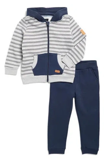 7 For All Mankind Kids' Stripe Hoodie & Joggers Set In Navy