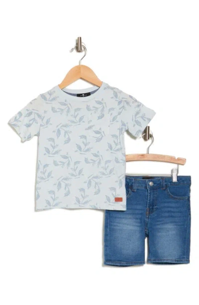 7 For All Mankind Kids T-shirt & Shorts 2-piece Set In Multi