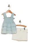 7 FOR ALL MANKIND KIDS' TOP & SHORTS SET