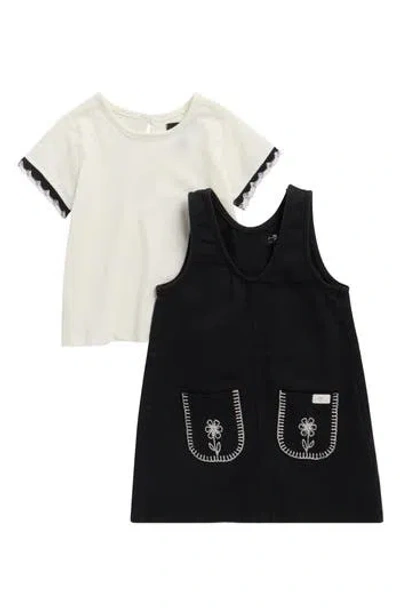 7 For All Mankind Kids' T-shirt & Denim Dress Set In White