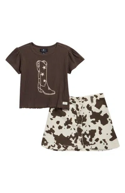 7 For All Mankind Kids' T-shirt & Shorts Set In Green
