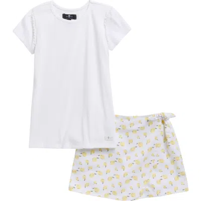 7 For All Mankind Kids' T-shirt & Skort Set In Multi