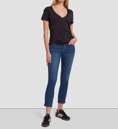 7 For All Mankind Kimmie Cropped Straight Jeans In Denim