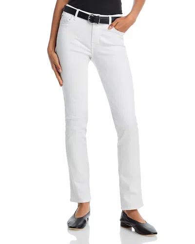 7 For All Mankind Kimmie Mid Rise Straight Jeans In Luxe White