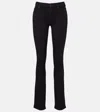 7 For All Mankind Kimmie Straight Mid-rise Slim Jeans In Black