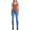 7 For All Mankind Kimmie Womens Denim Faded Straight Leg Jeans In Blue