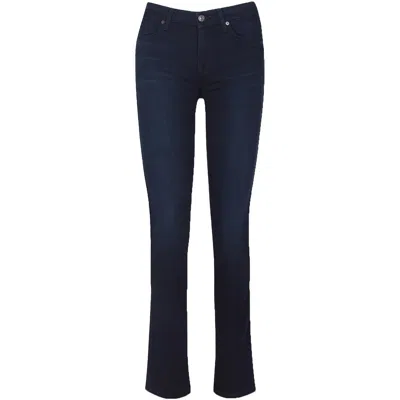 7 For All Mankind Kimmie Womens Mid-rise Slimming Straight Leg Jeans In Blue