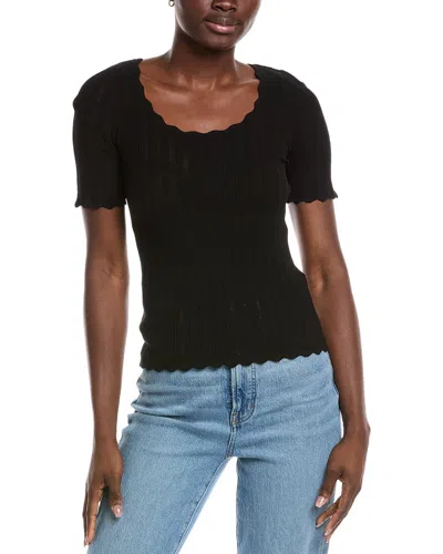 7 For All Mankind Knit T-shirt In Black