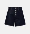 7 For All Mankind Kori Button Fly Denim Shorts In Blue