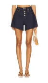 7 For All Mankind Kori Button Fly Denim Shorts In Blue