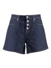 7 For All Mankind Kori Shorts Smoove With Exposed Buttons In Blue