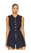 7 For All Mankind Lady Vest In Blue