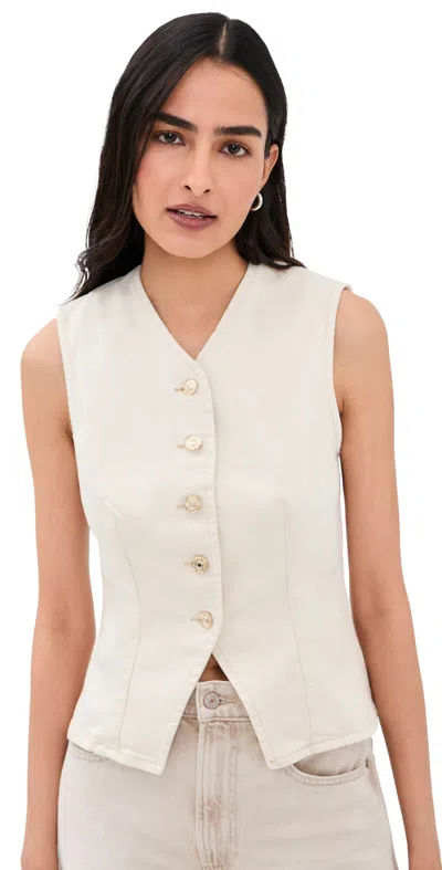 7 For All Mankind Lady Vest Moondust In White