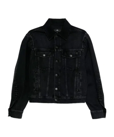 7 FOR ALL MANKIND LASER-CUT DENIM JACKET