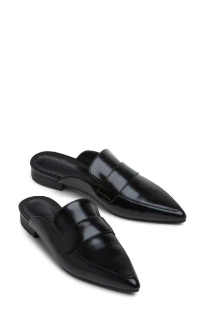 7 For All Mankind Leather Loafer Mule In Black Leather