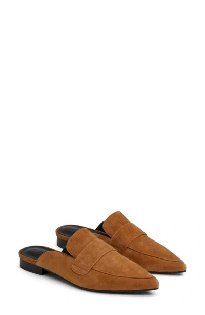 7 For All Mankind Leather Loafer Mule In Cognac Suede
