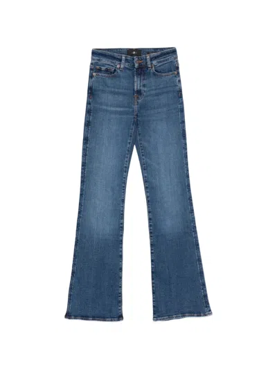 7 For All Mankind Legacy Bootcut Zip-up Flared Jeans In Blue