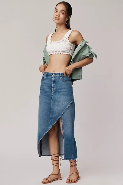 7 For All Mankind Libby High-low Denim Midi Skirt