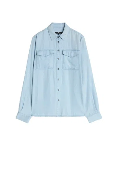 7 For All Mankind Light Blue Denim Button-up Shirt