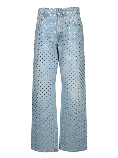 7 For All Mankind Light Blue Studded Jeans