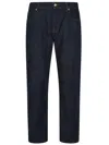 7 For All Mankind The Straight Linen Denim Trousers In Blue