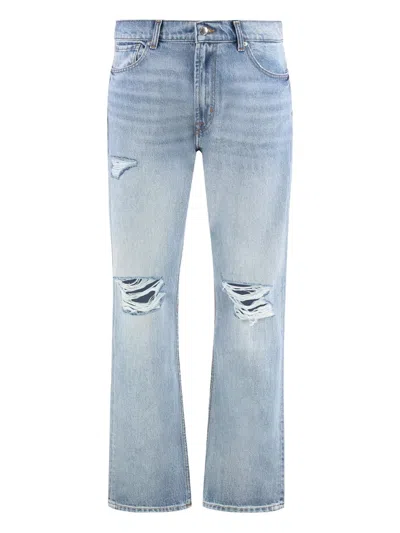 7 FOR ALL MANKIND LIGHT-WASH COTTON JEANS