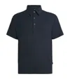7 For All Mankind Linen-blend Polo Shirt In Blue